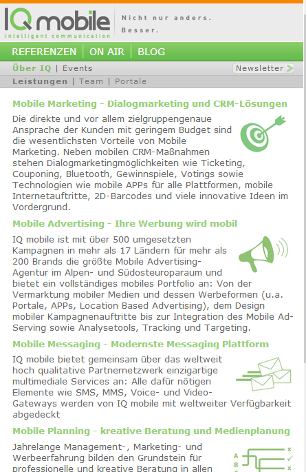 Leistungen - IQ mobile - Nicht nur anders. Besser.